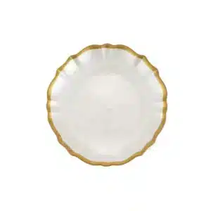 Vietri Baroque Cocktail Plate White
