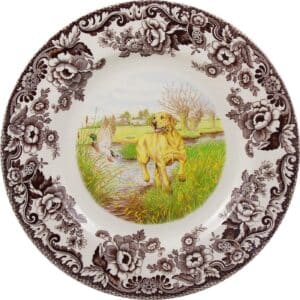 Spode Woodland Dinner Plate Yellow Labrador Retriever