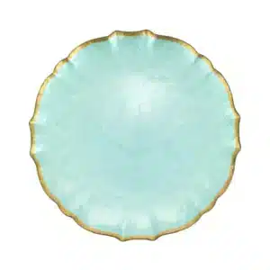 Vietri Baroque Glass Dinner Aqua