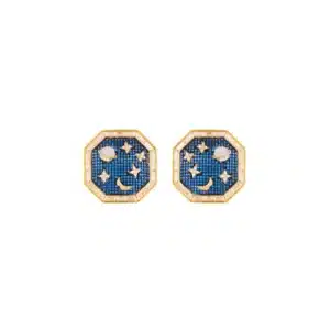 SENDA SABAH SAPPHIRE OCTAGON TOPOS EARRINGS