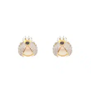 SENDA LADYBUG DOTS CAT'S EYE EARRINGS