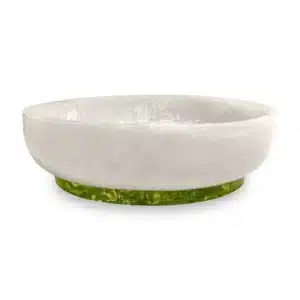 Beatriz Ball Resin Rio Large Oval Bowl White with Green Base