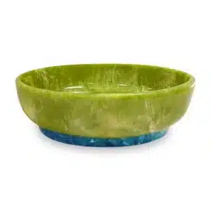 Beatriz Ball Resin Rio Large Oval Bowl Green with Blue Base