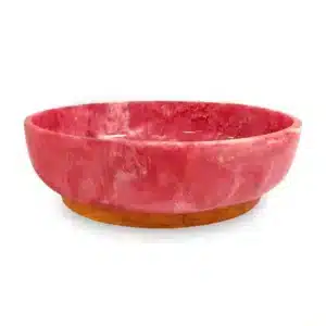 Beatriz Ball Resin Rio Large Oval Bowl Pink with Orange Base