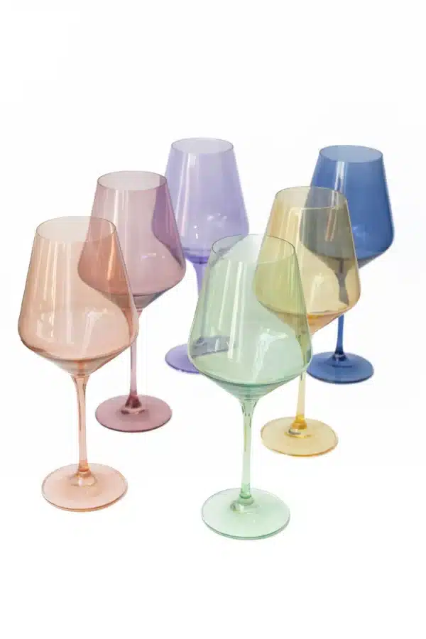 Estelle Colored Wine Stemware Set of 6 mixed Pastel - Image 2