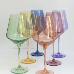 Estelle Colored Wine Stemware Set of 6 mixed Pastel