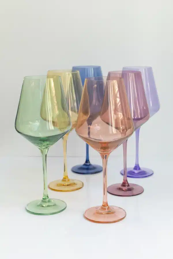 Estelle Colored Wine Stemware Set of 6 mixed Pastel