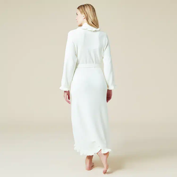 Ruffle Chenille Robe in Cloud - Image 2