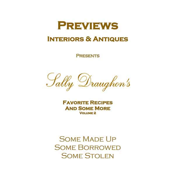 Sally Draughon’s Favorite Recipes & Some More Vol 2.