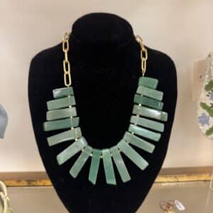 Geometric Stone Necklace -Green